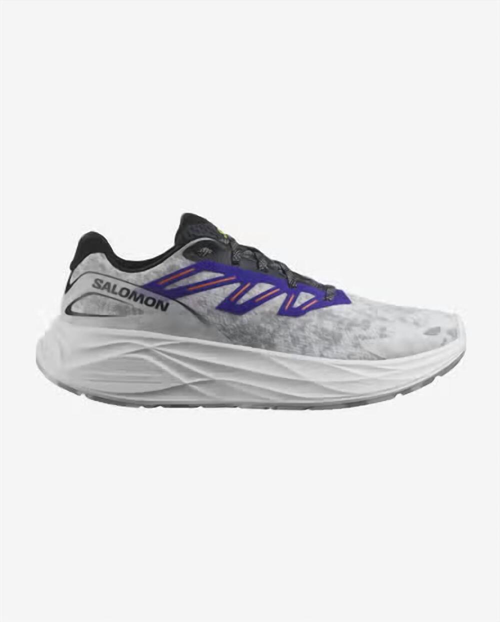 NEW SALOMON men's aero glide 2 road running shoe in white / phantom